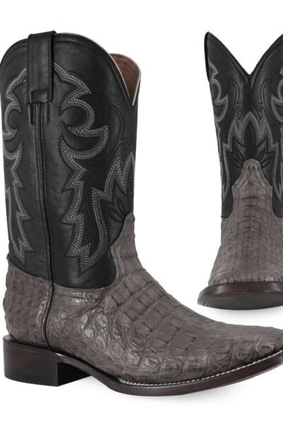 BOTA VAQUERA BULLDOG COCODRILO LOMO GRIS.