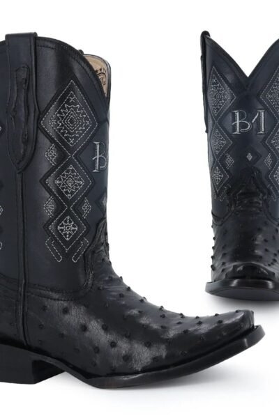BOTA VAQUERA DUBAI AVESTRUZ NEGRO.