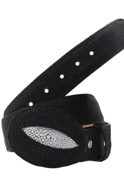CINTURON HEBILLA VAQ PARA HOMBRE EN PIEL DE MANTARRAYA.
