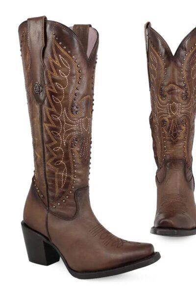 BOTA VAQUERA PARA DAMA DE PIEL MODELO LIBERTY ALTA.