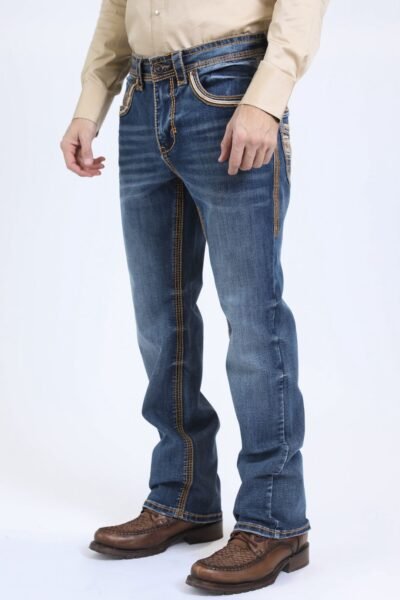 Holt Men's Blue Slim Boot Cut Jeans.