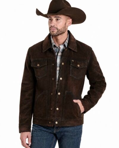 Chaqueta de Cuero Estilo Trucker para Hombre
