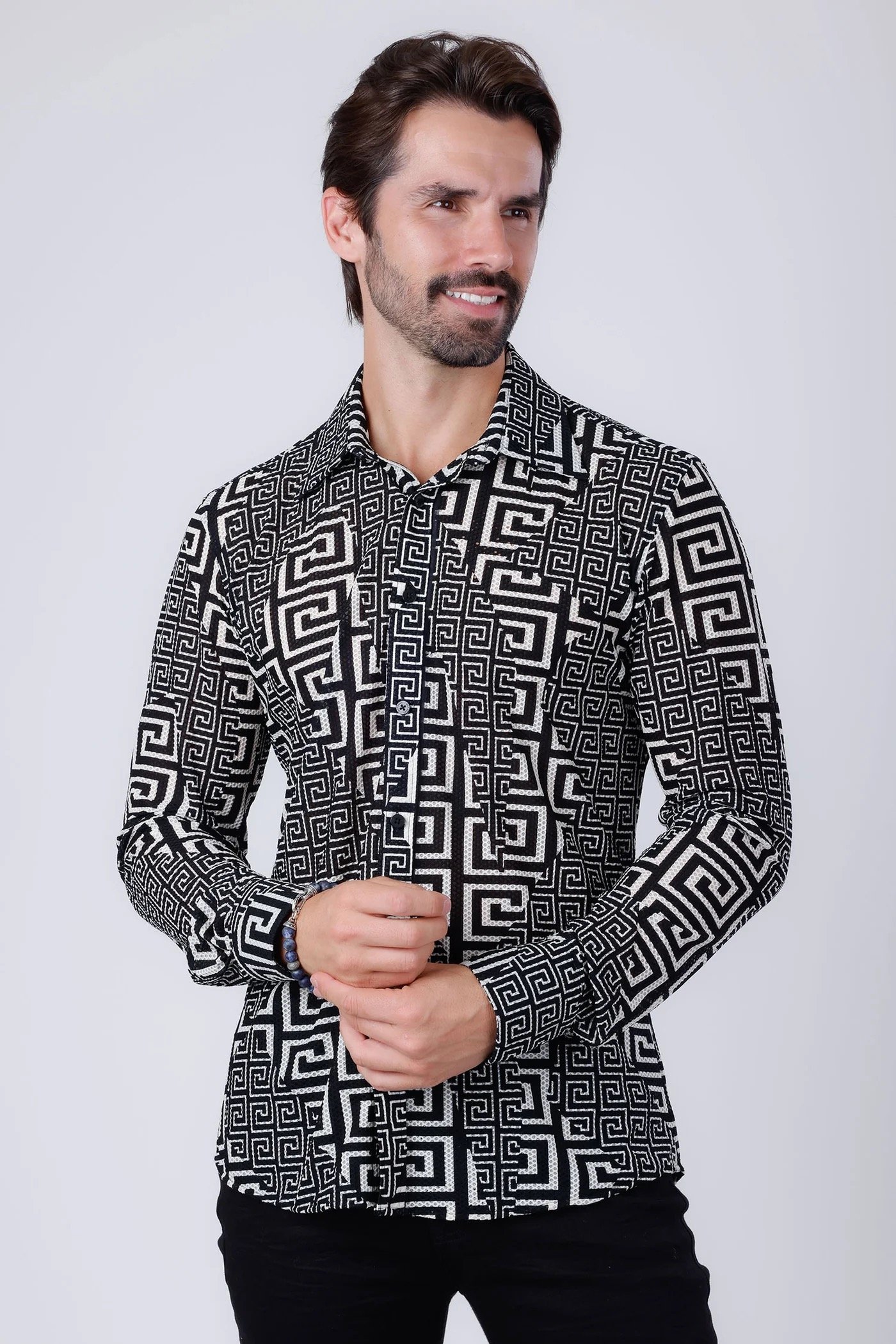 VELCIA RHINESTONE LONG SLEEVE SHIRT