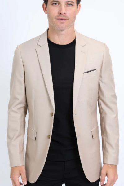Mens Modern Fit Stretch Date Night Khaki Blazer