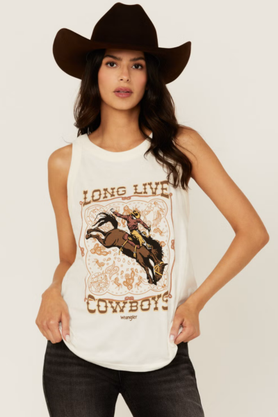 WRANGLER WOMEN'S LONG LIVE COWBOYS GRAPHIC TANK