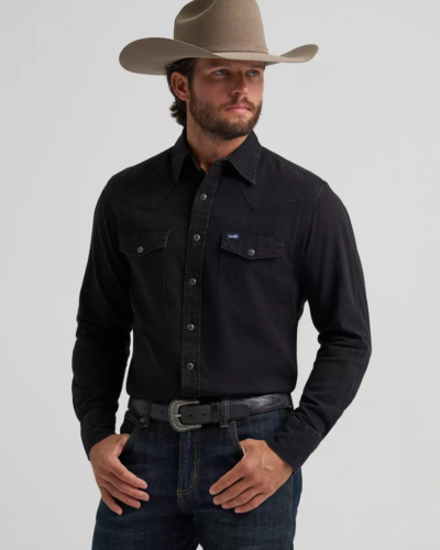 Camisa Wrangler Clasica Denim Con Broches