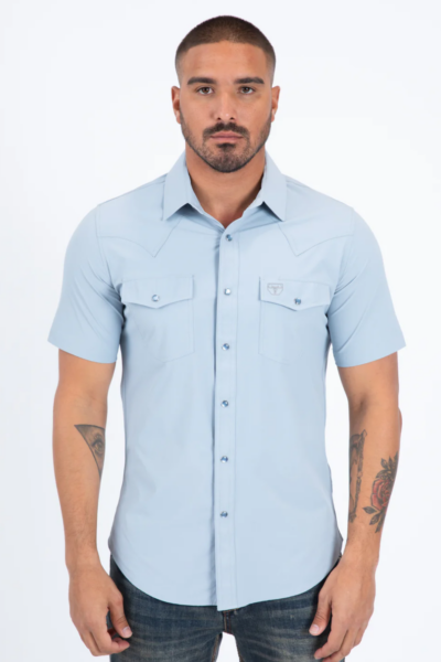 Platini Camisa Azul  Western Performance