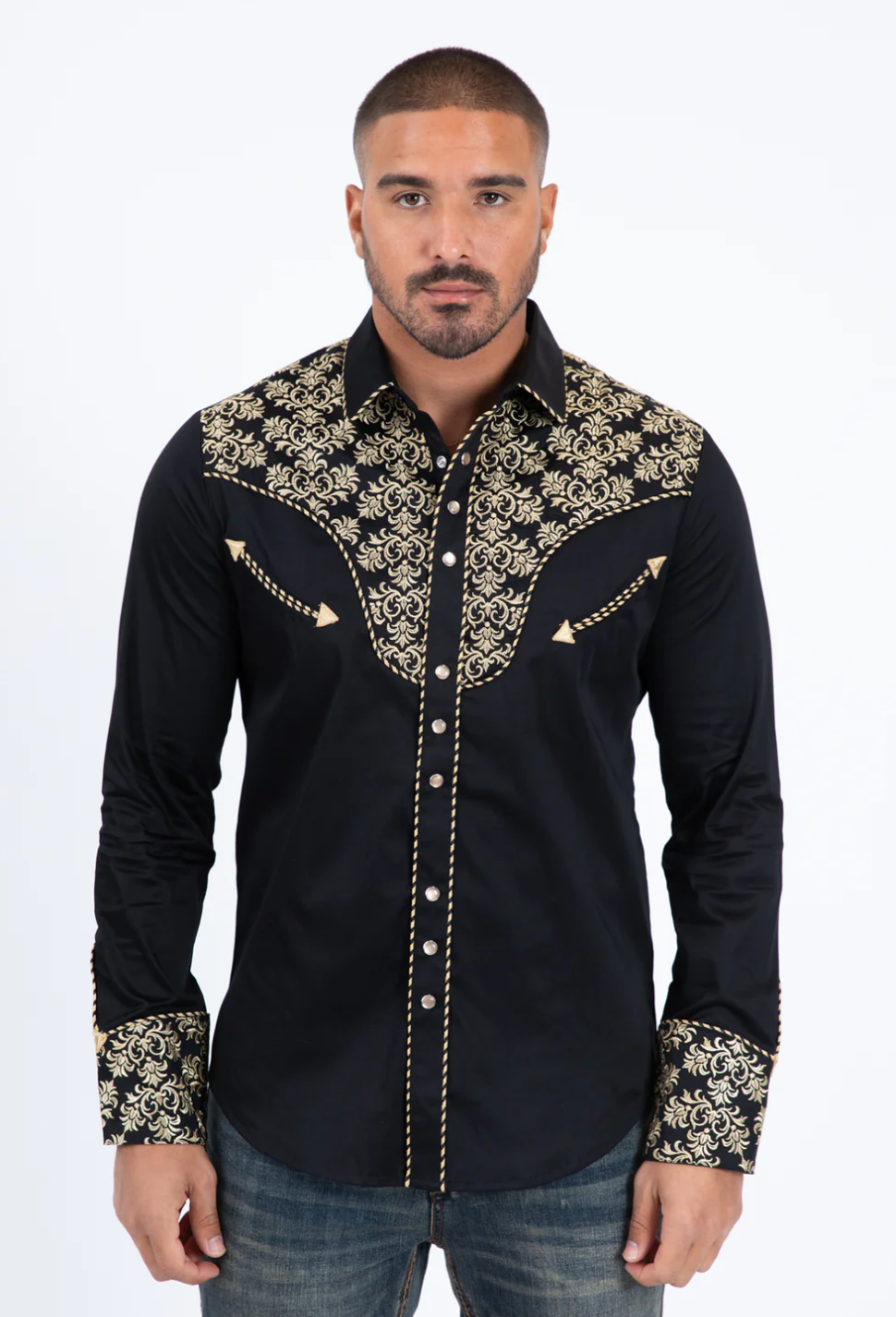 Platini Negra/Beige Con Bordado Moderno