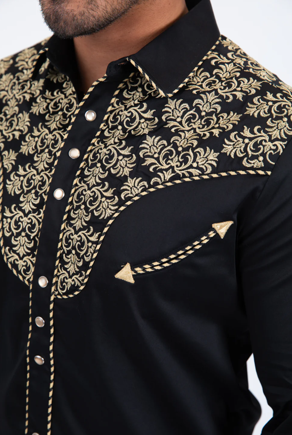 Platini Negra/Beige Con Bordado Moderno - Image 4