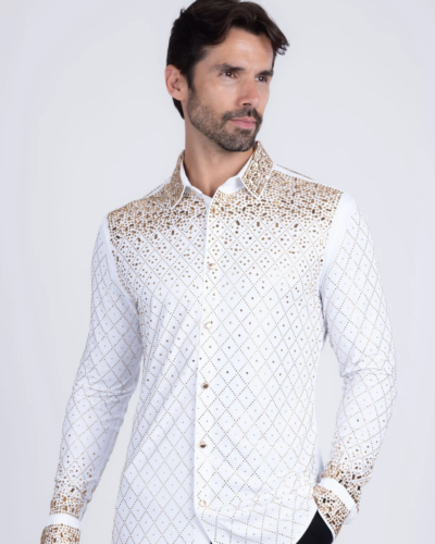 Barabas Camisa Blanca Con Diamantes