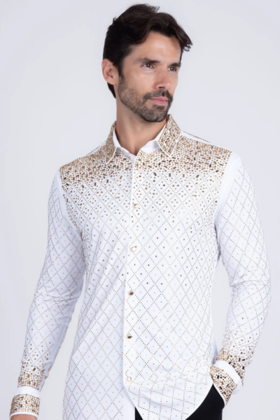 Barabas Camisa Blanca Con Diamantes