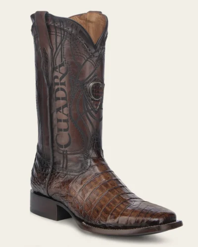 Cuadra Engraved Honey Cayman Western Boots