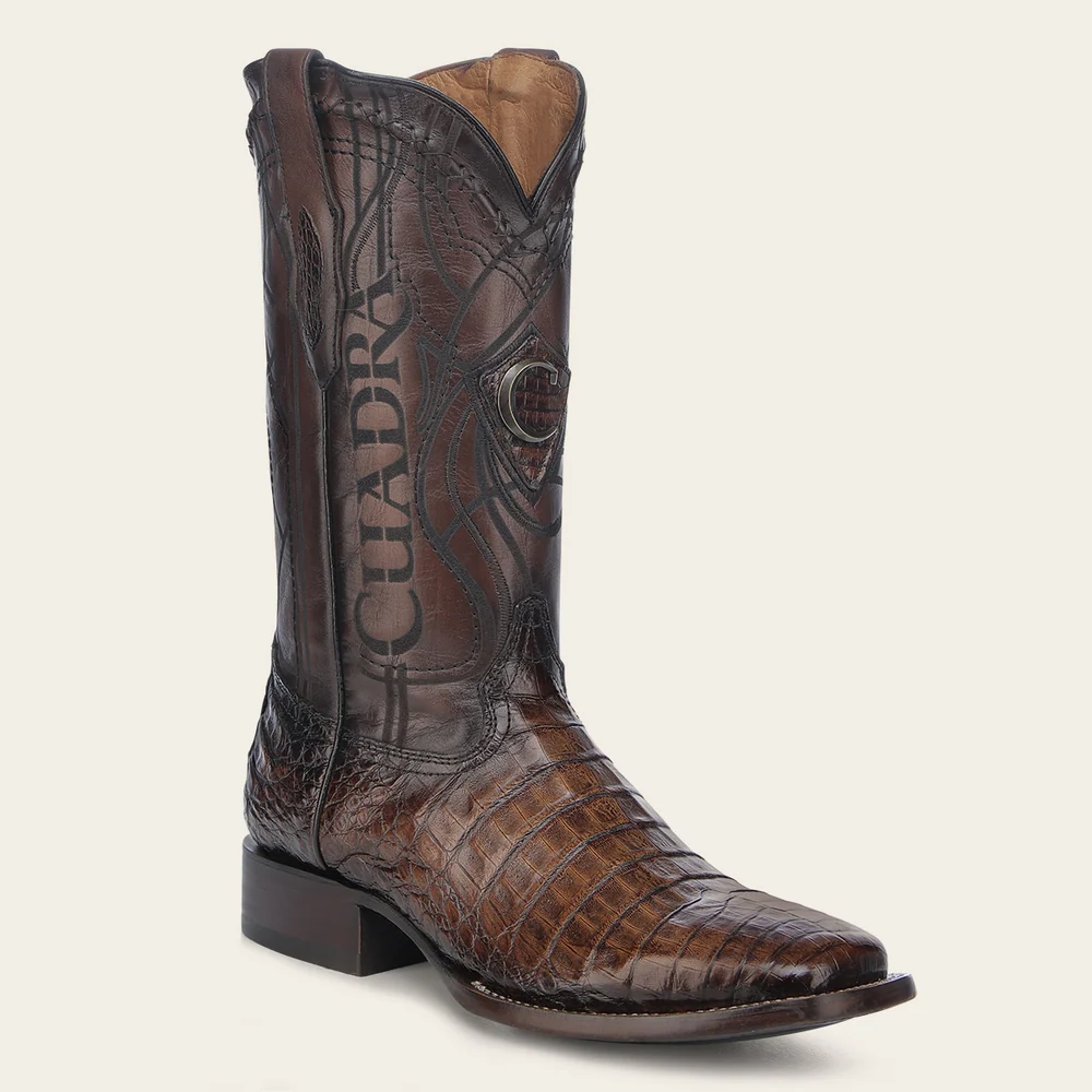 Cuadra Engraved Honey Cayman Western Boots