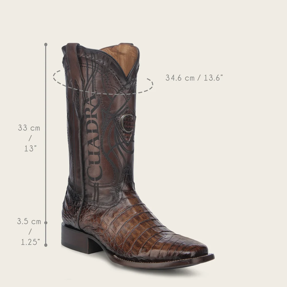 Cuadra Engraved Honey Cayman Western Boots - Image 9