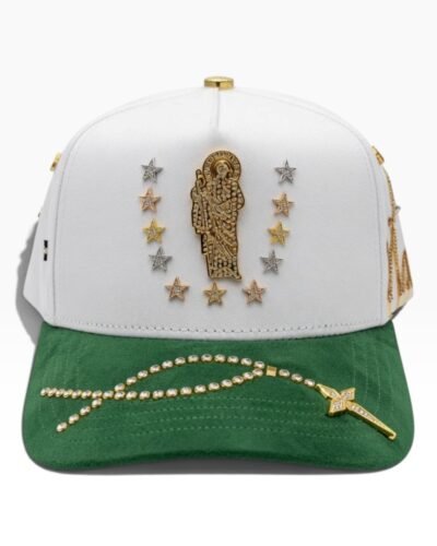 San Judas Tadeo Gold Star Cap – White/Green