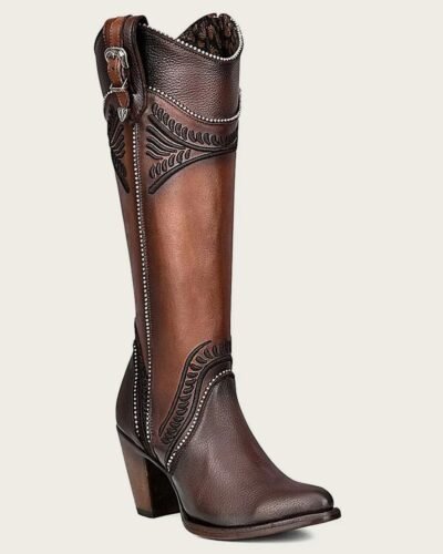 Cuadra Elegant Honey Embroidered Knee-High Boot For Woman