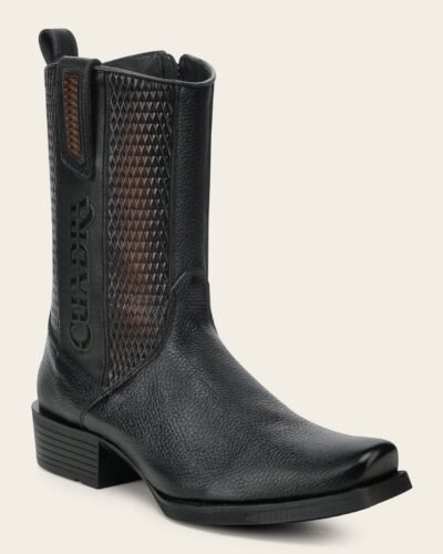 CUADRA URBAN BOOT IN GENUINE ITALIAN DEER BLACK AND BOVINE LEATHER