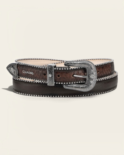 CUADRA BROWN BELT IN GENUINE PYTHON AND BOVINE LEATHER