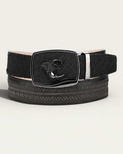 Cuadra Black Stingray Woven Belt