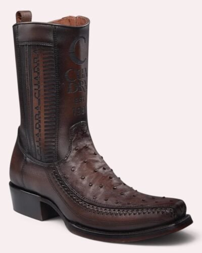 CUADRA FLAME CHOCOLATE OSTRISH BOOTIES